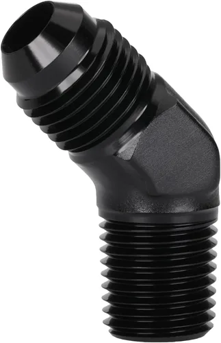 Vista 34 de 3AN macho Flare a 1/4 NPT tubo macho 90 grados codo adaptador unión aluminio negro