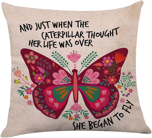 Vista 16 de Littlefa Inspiring Gifts - Funda de cojín con diseño de flores retro, funda de cojín decorativa para sala de estar, dormitorio, decoración para Sé