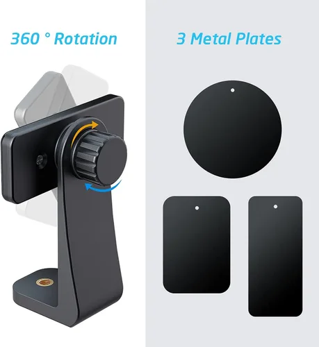 Vista 5 de Soporte magnético para trípode para teléfono compatible con dispositivos iPhone y Android