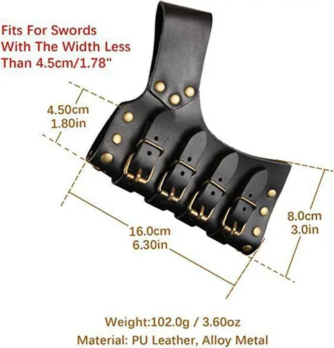 Vista 5 de Cinturón medieval de cuero de rana con hebilla ajustable para fiesta temática, accesorios de disfraces