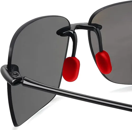 Vista 6 de JULI - Lentes de sol polarizados deportivos para hombres y mujeres, marco sin montura Tr90 para correr, pesca, golf, surf, conducción (rojo)