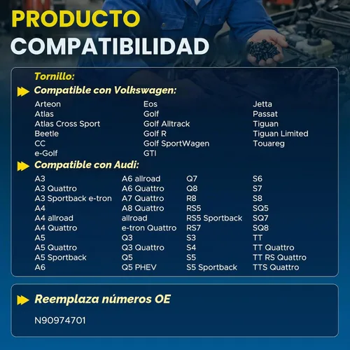 Vista 7 de GoaMotors N90974701 - Tornillos para cubierta de parachoques para Audi