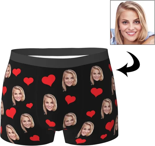 Vista 2 de Bóxers personalizados para hombres, novio, padre, marido, boxeadores divertidos personalizados para hombres, regalos de cumpleaños, día de San