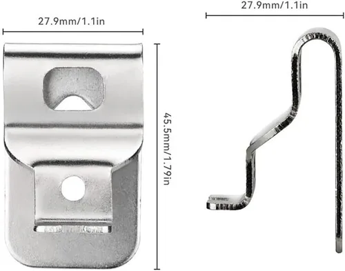 Vista 3 de 10 piezas de repuesto para cinturón de gancho de acero inoxidable herramientas de taladro Kit de gancho con tornillos para Dewalt N268241 apto