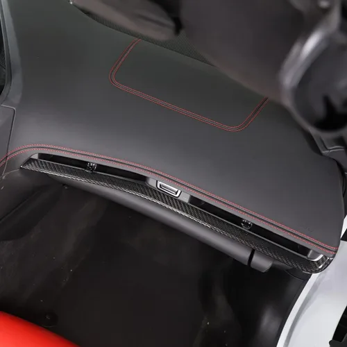 Vista 5 de CHEAYAR Cubierta de panel de consola central compatible con Corvette C8 2020 2021 2022, borde de panel de fibra de carbono real, calcomanía