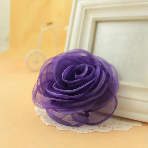 Vista 27 de adorables broches de rosas, clip para el cabello de flores de seda para mujer [joyas], sin metal, Rojo, XOTW05C4