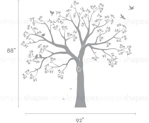 Vista 2 de Vinilo decorativo para pared de árbol genealógico de escalera (negro, tamaño pequeño: 92 pulgadas de ancho x 88 pulgadas de alto) Simple Shapes ®