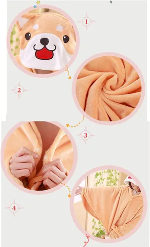 Vista 6 de FUYU Manta de felpa suave para perro, manta de cosplay Shiba Inu