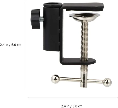 Vista 7 de Happyyami Accesorios de mesa 2 unids C forma escritorio montaje abrazadera micrófono suspensión brazo tijera brazo soporte soporte con tornillo
