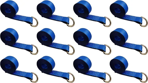Vista 20 de Mega Cargo Control 1 paquete de correas de lazo de anillo D, amarres de remolque negros de 2 pulgadas para ensamblajes de elevación de ruedas