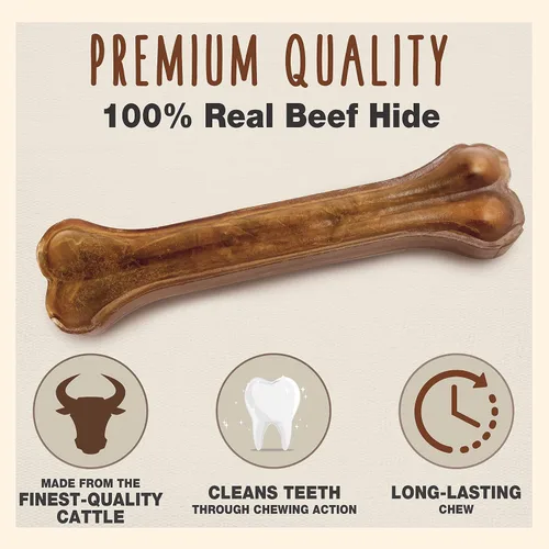 Vista 2 de Cadet Huesos de piel de carne prensada de grado prémium de 10 pulgadas, 1 paquete
