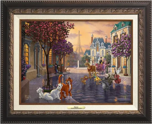 Vista 4 de Thomas Kinkade Studios Disney The Aristocats - Lienzo envuelto en galería de 8 x 10 pulgadas