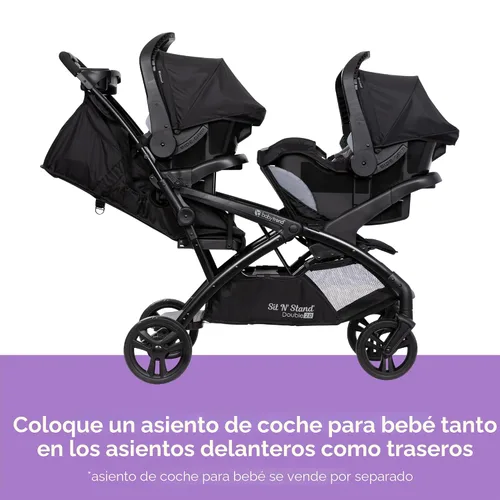 Vista 6 de Baby Trend Sit N' Stand® Double 2.0 Cochecito, Dash Black