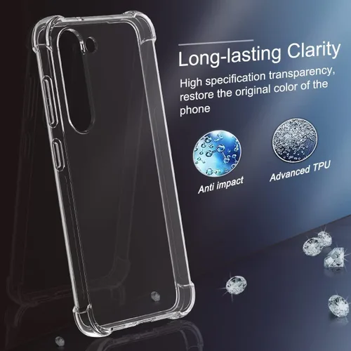 Vista 3 de Samsung Galaxy S23 - Funda protectora de goma TPU flexible de absorción de golpes para Galaxy S23, funda transparente de 6.1 pulgadas