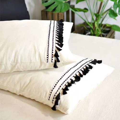 Vista 5 de Borla con flecos de 20 yardas, cinta de encaje de algodón para accesorios de costura, manualidades y decoración del hogar (negro)