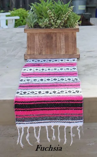 Vista 5 de Del Mex (TM) camino de mesa tradicional mexicano, Fucsia