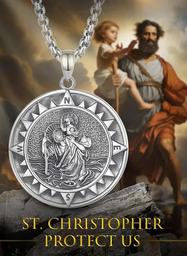 Vista 57 de CELESTIA Medallas de plata de ley 925 San Miguel/San Cristóbal/San Benito/San Gabriel/Virgen María/Jesús/Caravaca/Metatrón/Sello de los Siete