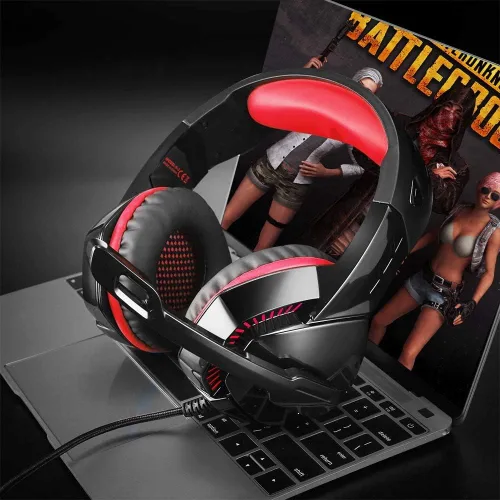 Vista 8 de Auricular para juegos para PS4, Xbox One, computadora, laptop, Mac, PS4 con micrófono, auriculares sobre la oreja, cancelación de ruido, sonido