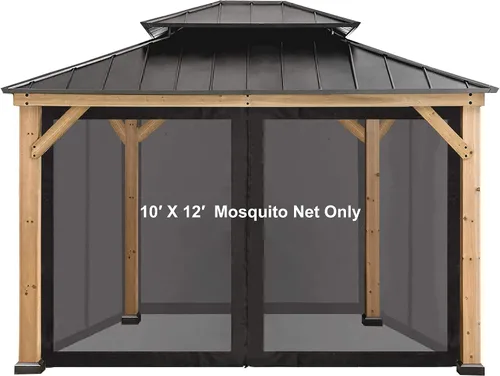 Vista 12 de Coastshade Panel de toldo de pérgola de repuesto para pérgola de 8 pies, paneles de privacidad para cenadores con 10 anillos de cortina y ganchos