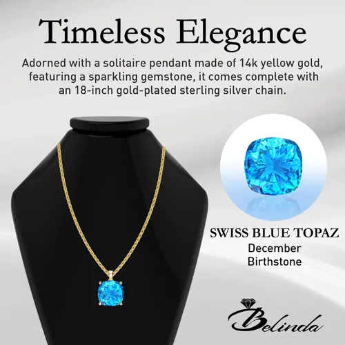 Vista 4 de Belinda Jewelz Women's 14k White Yellow Gold Necklace Birthstone Fine Jewelry Hanging Pendant Necklaces Sparkling Prong Sterling Silver Chain with