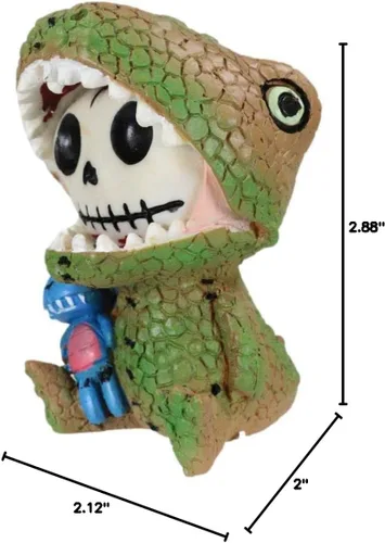 Vista 9 de Ebros Gift Jurassic Animal Kingdom Tyrannosaurus Rex - Figura de dinosaurio Furrybones de 3 pulgadas de alto, esqueleto de huesos peludos en disfraz