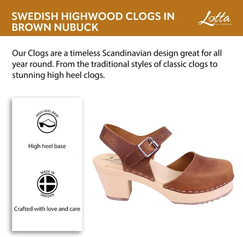 Vista 5 de Lotta de Stockholm Highwood Zuecos en marrón aceitado Nubuck