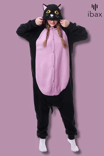 Vista 9 de IBAX Polar Fleece Adult Animal Onesie Pajama. Adult onesie costume. Animal onesies for adults. Halloween onesie adult.