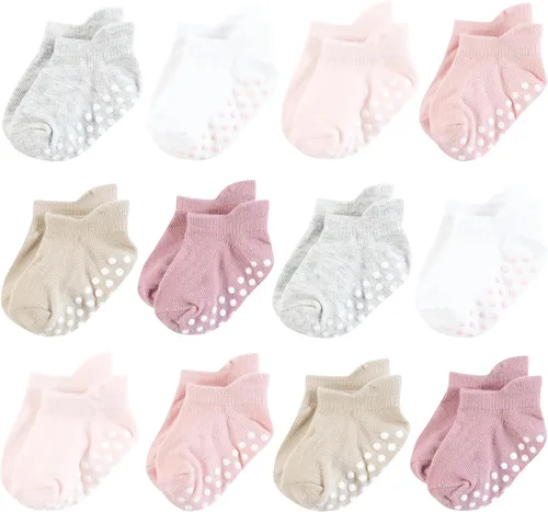 Vista 6 de Hudson Baby Calcetines antideslizantes unisex para bebé, Rosado