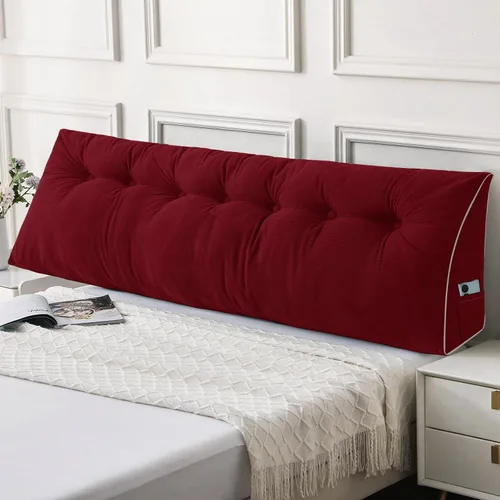 Vista 18 de Sasttie Almohada de Cabecera Queen, Almohada de Cuña de Cabecera para Sentarse en la Cama, Cojín Triangular con Soporte de Respaldo para Leer - Con