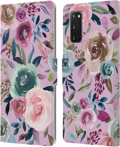 Vista 95 de Head Case Designs Officially Licensed Ninola Abstract Poppies Lilac Floral Leather Wallet Case Compatible with Samsung Galaxy A07 4G