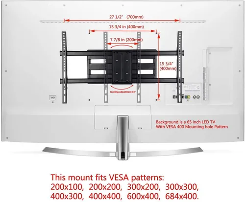 Vista 2 de VideoSecu Soporte de montaje en pared para TV Sharp 60" 70" LC-70C6600U LC60LE640U LC-60UQ17U LC-60TQ15U LC-60SQ15U LC-60EQ10U LC-60C6500U