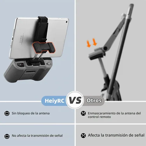 Vista 4 de HeiyRC Soporte para tableta para DJI Neo, Mini 4K, Mini 4 Pro, Mini 3/3 Pro, Mini 2 SE, AIR 3, Mavic 3 Pro, Mavic Air 2S Soporte extendido ajustable