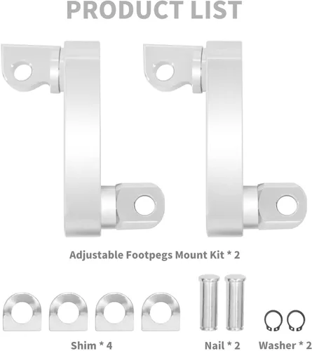 Vista 5 de Estribos ajustables Highway Pegs con montaje macho para pie de motocicleta, abrazadera, soporte, extensiones, soporte con abrazadera para Harley