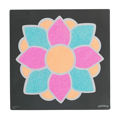 Vista 4 de Colorations World of Art - India Rangoli, 6 diseños con arena, juego de 12