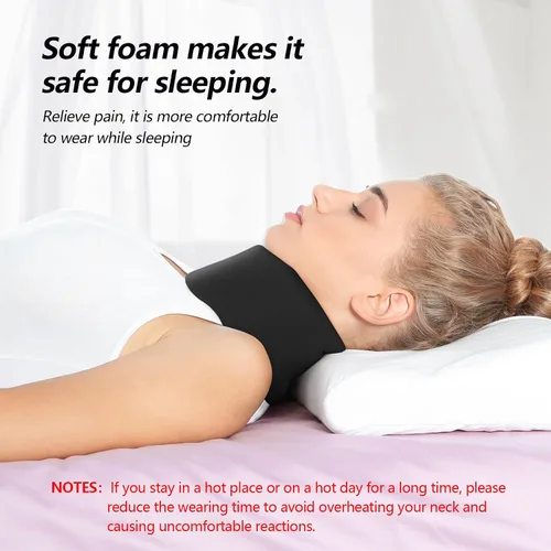 Vista 4 de Collarín Cervical Universal de Espuma Suave, Soporte de Cuello Ajustable para Dormir - Alivia el Dolor de Cuello y la Presión de la Columna