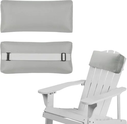 Vista 10 de Almohada para Silla Tumbona, Paquete de 2 Almohadas para Silla de Descanso al Aire Libre con Correa Ajustable, Almohada para la Cabeza de Largo