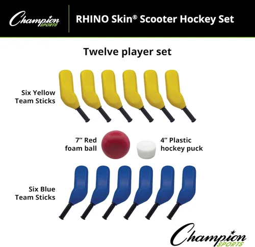 Vista 9 de Champion Sports SHSET Rhino Skin® - Juego de hockey para scooter