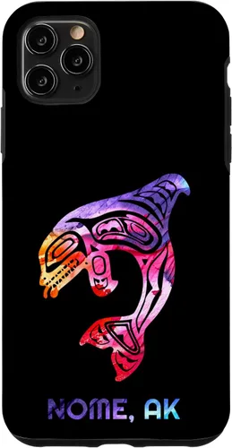 Vista 11 de iPhone 15 Nome Alaska Native American Orca Killer Whale Case