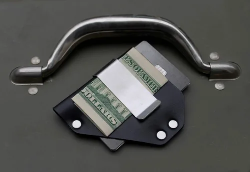 Vista 6 de American Bench Craft - Monedero con clip para dinero de piel para tarjetas de crédito