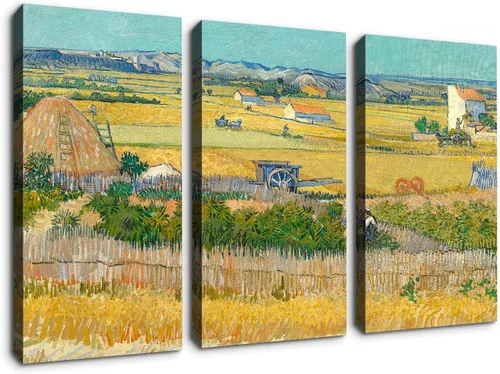 Vista 41 de Denozer - Lienzo decorativo para pared de 3 piezas - La reproducción de pintura al óleo de Ukiyoe Giclée, impresiones en lienzo estiradas