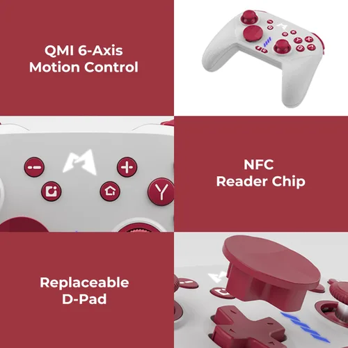 Vista 7 de MOBAPAD ChiTu Wireless Pro Controller for Switch, Hall Effect Joystick, HD Rumble, Mecha-Tactile Action Buttons, 2 Programmable Back Buttons, NFC