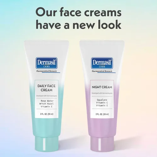 Vista 3 de Dermasil Crema hidratante facial variada, paquete de 2 – Crema facial diaria con hamamelis y agua de rosas + crema de noche con vitamina C