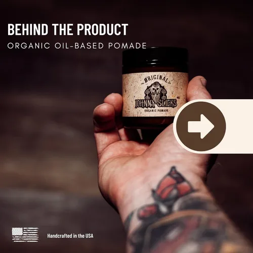 Vista 3 de Johnny Slicks Pomada a base de aceite Peinado orgánico para hombres, fijación baja a media Promueve el crecimiento saludable del cabello y ayuda