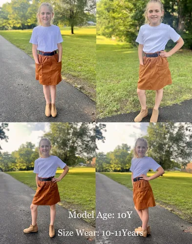 Vista 5 de Conjunto de 2 piezas de verano para niñas pequeñas, camisetas y pantalones cortos con falda