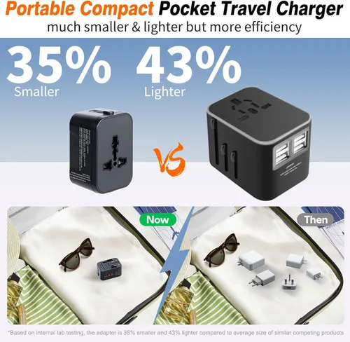 Vista 9 de Adaptador de viaje universal Cargador rápido Adaptador de enchufe en todo
