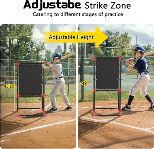 Vista 3 de Objetivo de zona de strike de béisbol para bolas de plástico Compatible con entrenamiento de lanzamiento de Wiffle Ball y Blitzball Fácil