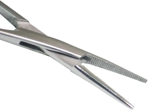 Vista 8 de Extractor de pelo de orejas y nariz para mascotas, recto y curvado, de acero inoxidable, pinzas de bloqueo de hemostato para el hogar, herramienta