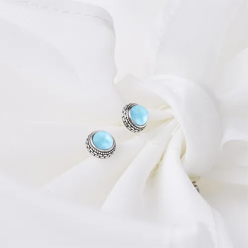 Vista 31 de Aretes de plata de ley con piedra natal de cristal real, joyería para mujer, moda occidental 925, envejecida, bohemia, hecha a mano, el mejor regalo