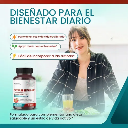 Vista 2 de Berberina 13 en 1 para el bienestar intestinal, hígado e inmunológico, 180 cápsulas