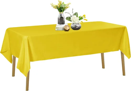 Vista 56 de Mantel de poliéster lavable de 132 pulgadas, resistente a las manchas y a las arrugas, mantel decorativo para mesa de comedor, fiestas de bufé